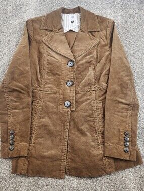 CABI Journey Jacket Brown Corduroy Blazer Size Small #3554